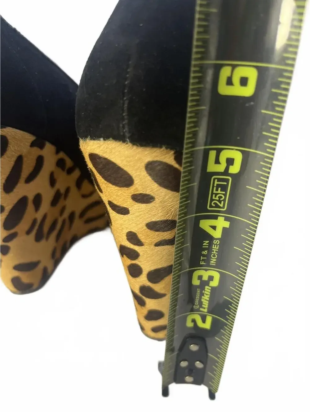 Chinese Laundry Black Suede Wedge Heels Leopard Print Platform Size 8.5 NWOT